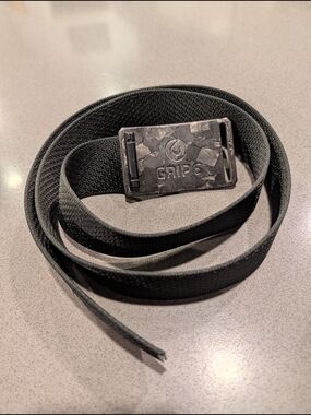 Grip6 Forged Carbon Fiber Buckle - Black Tactical Web Belt with Logo Buckle